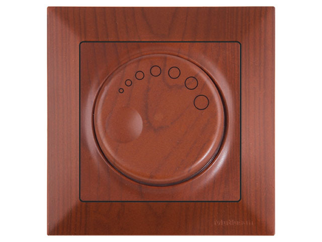 Выключатель поворотный (диммер) (скрытый, винт. зажим, 600Вт) вишня, DARIA, MUTLUSAN