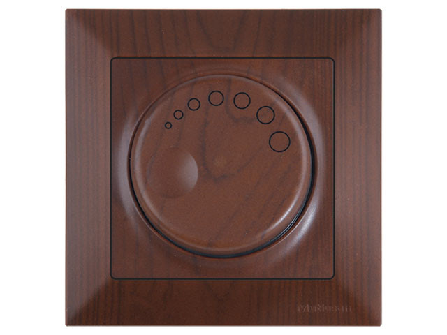 Выключатель поворотный (диммер) (скрытый, винт. зажим, 600Вт) орех, DARIA, MUTLUSAN