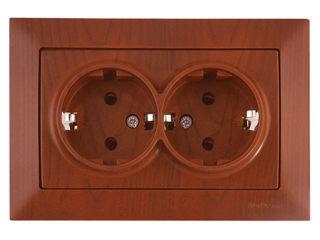 Розетка 2-ая (скрытая,с/з, керамика) вишня, DARIA, MUTLUSAN