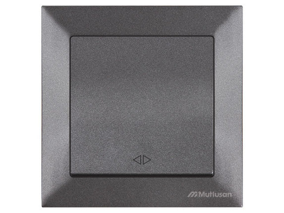 Выключатель промежуточный многопозиционный (скрытый, пруж. зажим) дымчатый, DARIA, MUTLUS, фото 1