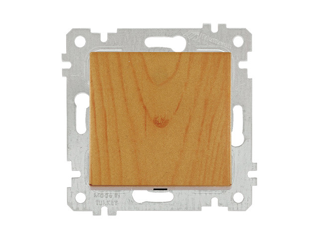 Выключатель 1-клав. двухполюсный (скрытый, без рамки, винт. зажим) дуб, RITA, MUTLUSAN