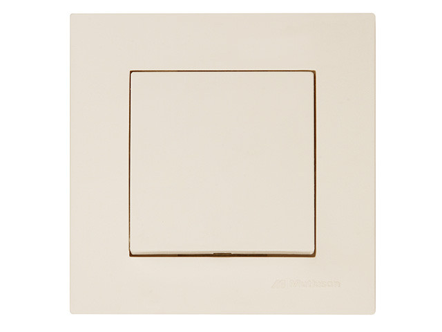 Выключатель двухполюсный (скрытый, пруж. зажим) кремовый, RITA, MUTLUSAN