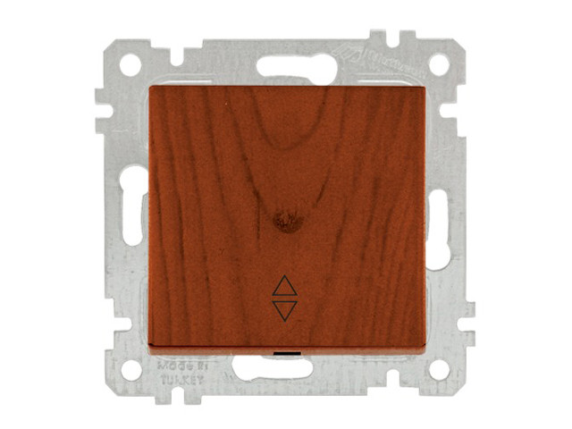 Выключатель проходной 1-клав. (скрытый, без рамки, пруж. зажим) вишня, RITA, MUTLUSAN