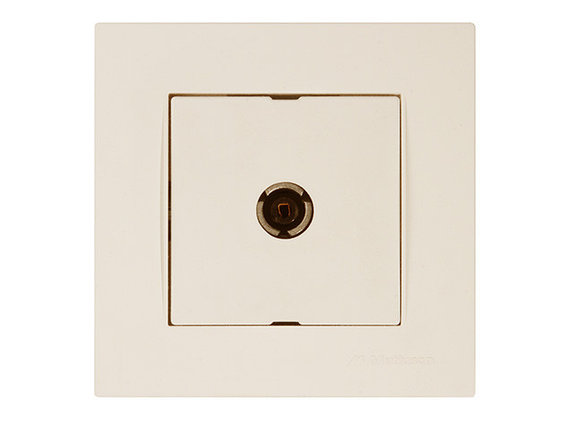 Розетка ТВ (переходная, скрытая) кремовая, RITA, MUTLUSAN, фото 1