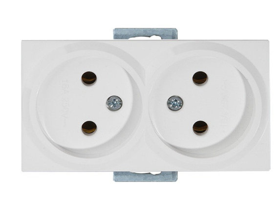 Розетка 2-ая (скрытая, б/з, керамика, без рамки) белая, RITA, MUTLUSAN, фото 1