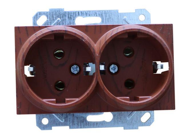 Розетка 2-ая (скрытая, с/з, керамика) вишня, RITA, MUTLUSAN