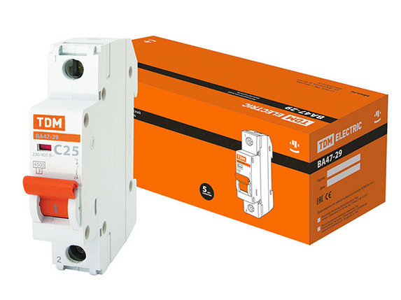 Автоматич. выключатель ВА47-29 1Р 25А 4,5кА х-ка С TDM, фото 1