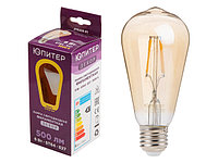 Лампа светодиодная филаментная ST64 6 Вт E27 3000К ЮПИТЕР ДЕКОР