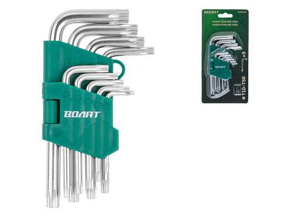 Набор ключей Torx T10-T50 9шт коротких ВОЛАТ, фото 1
