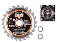 Диск пильный 190х30/20/16 мм 24 зуб. по дереву GEPARD