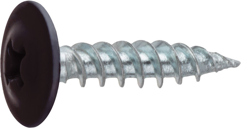 Саморез 4.2х16 мм с прессшайбой, цинк, острый, RAL 8017 (50 шт в зип-локе) STARFIX, фото 1