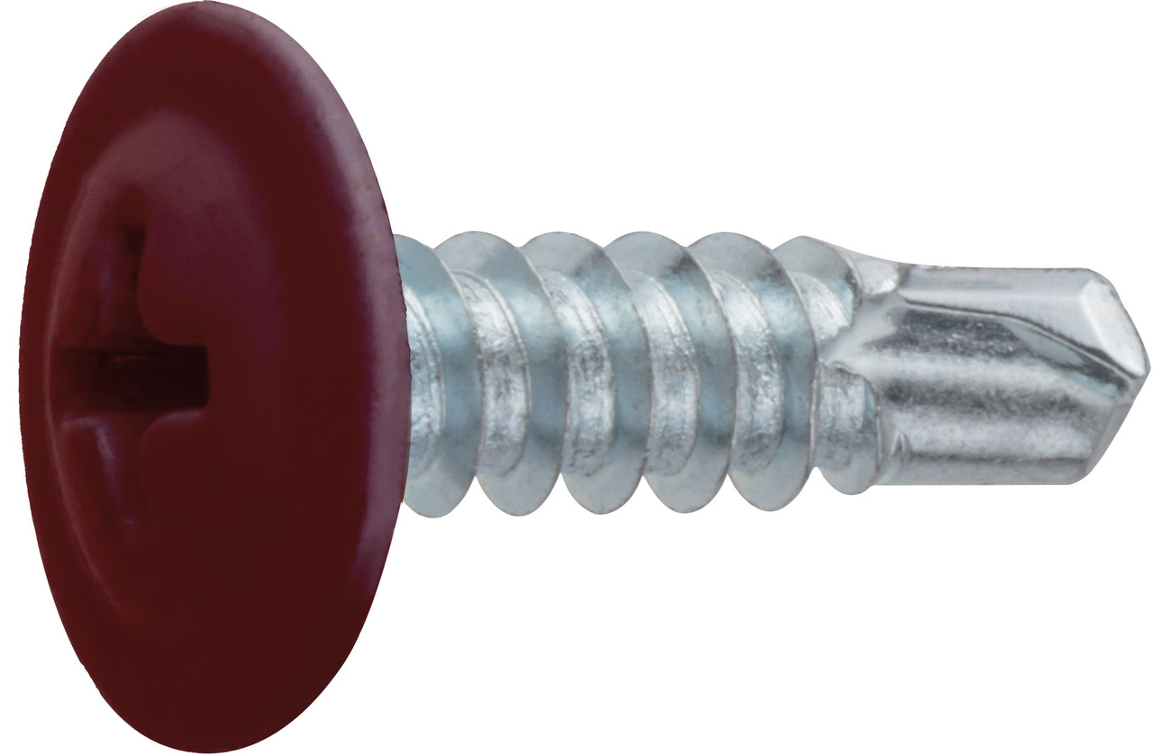 Саморез 4.2х16 мм с прессшайбой, цинк, со сверлом, RAL 3011 (50 шт в зип-локе) STARFIX