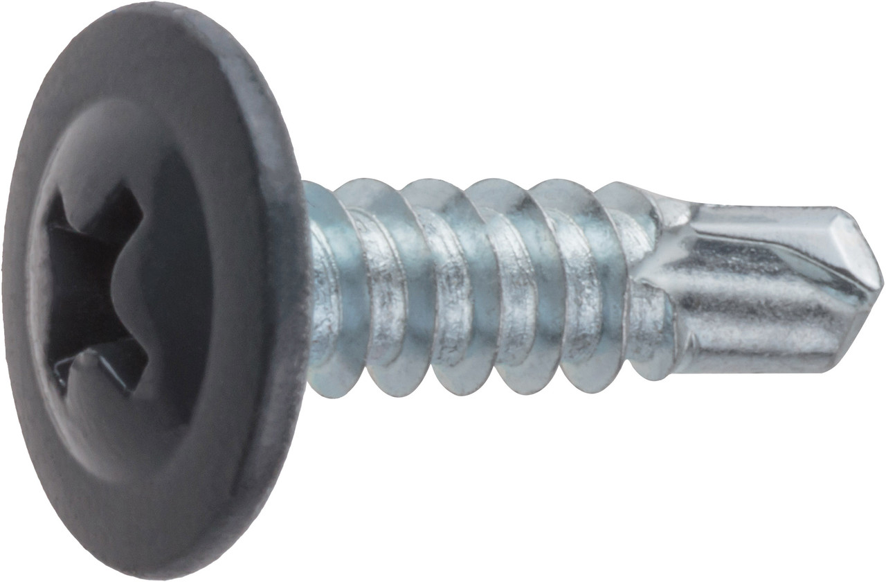 Саморез 4.2х19 мм с прессшайбой, цинк, со сверлом, RAL 7024 (1000 шт в карт. уп.) STARFIX