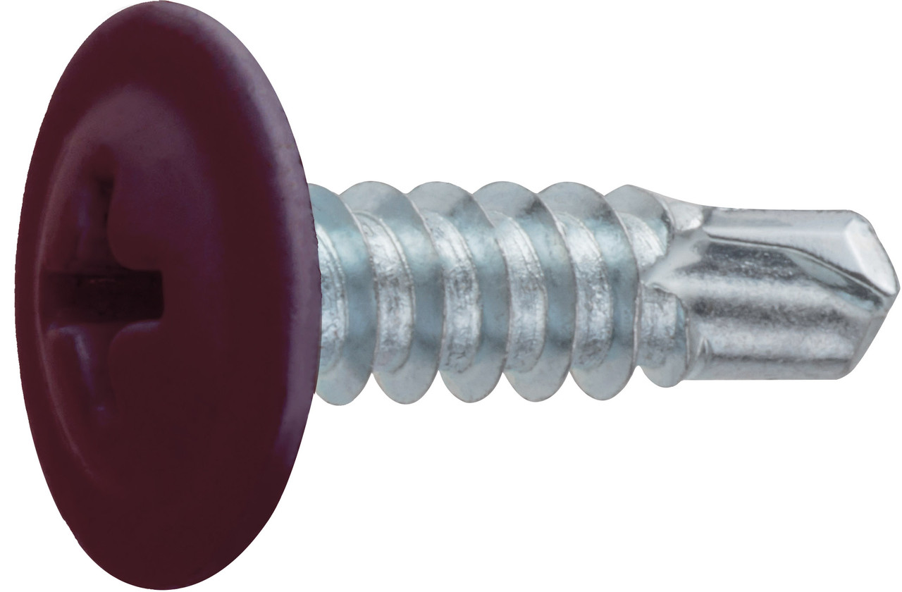 Саморез 4.2х19 мм с прессшайбой, цинк, со сверлом, RAL 3005 (150 шт в пласт. конт.) STARFIX