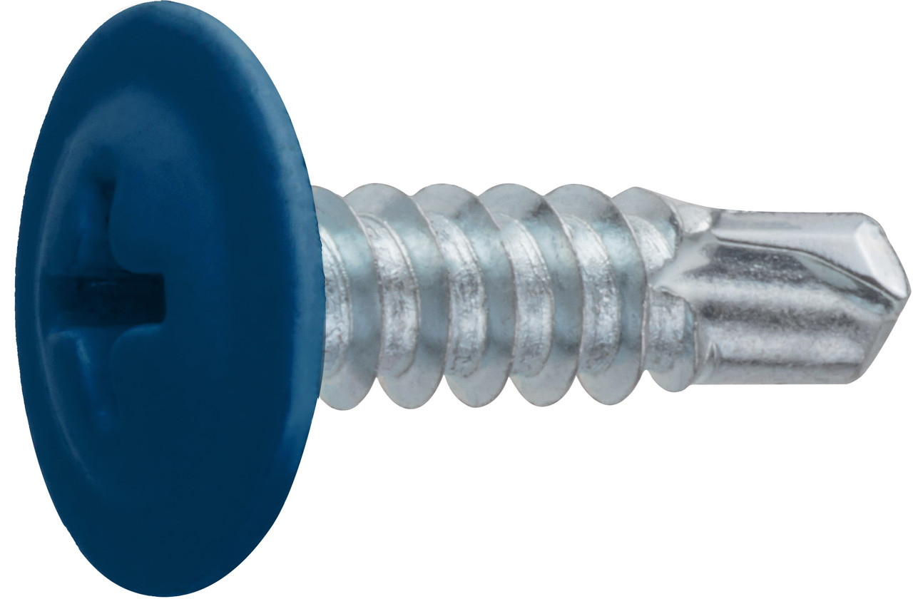 Саморез 4.2х16 мм с прессшайбой, цинк, со сверлом, RAL 5005 (500 шт в карт. уп.) STARFIX