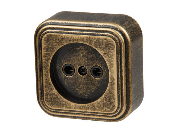 Розетка 1-ая (открытая, б/з) бронз., Стандарт, Юпитер, фото 1