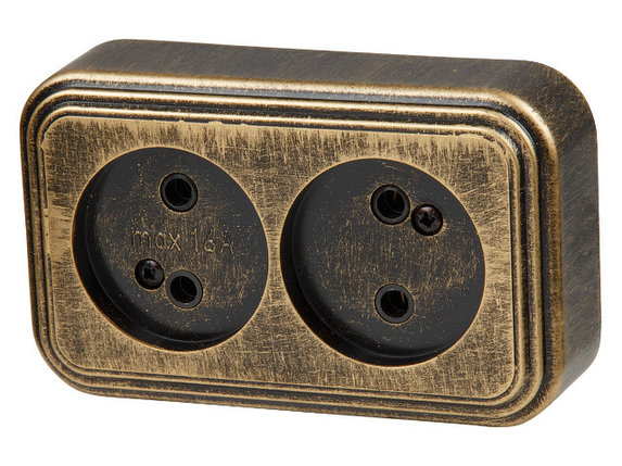 Розетка 2-ая (открытая, б/з) бронз., Стандарт, Юпитер, фото 1