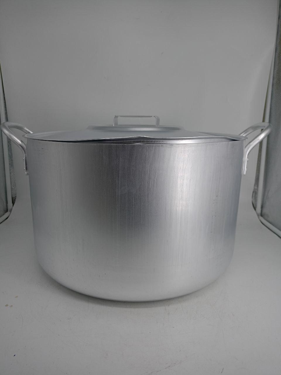 Уценка 25-1064 Котел алюминиевый Демидовский завод МШ-012, 40 л, с крышкой, матовый, фото 1