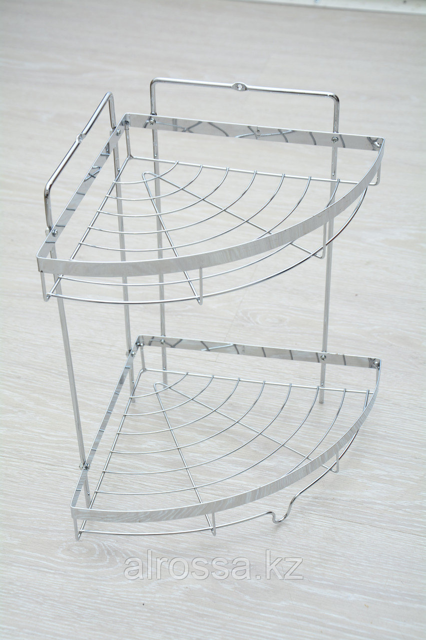 Угловая полка металлическая,2-полки,хром 322А, фото 1