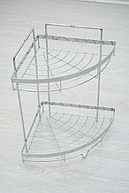 Угловая полка металлическая,2-полки,хром 322А