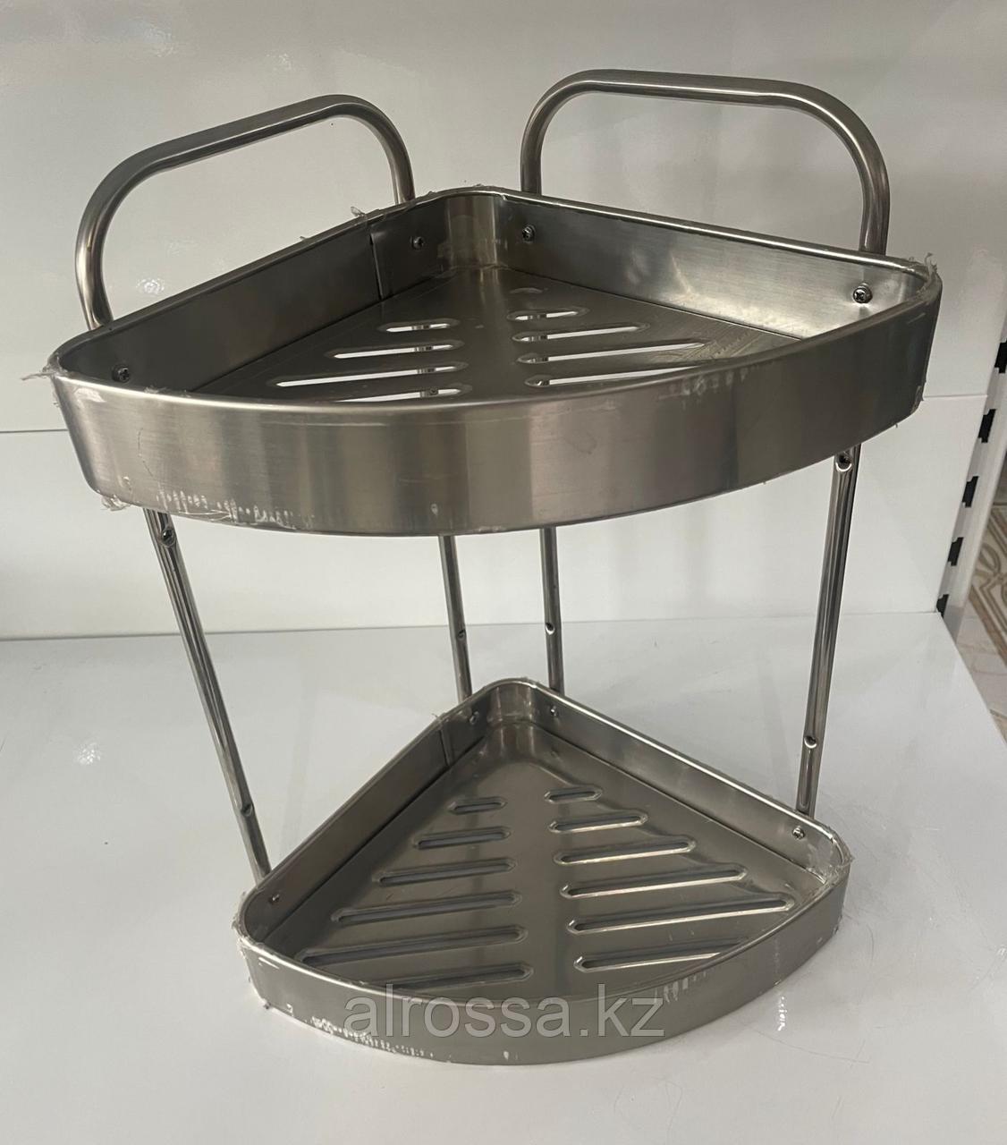 Угловая полка металлическая,2-полка,хром 3665, фото 1