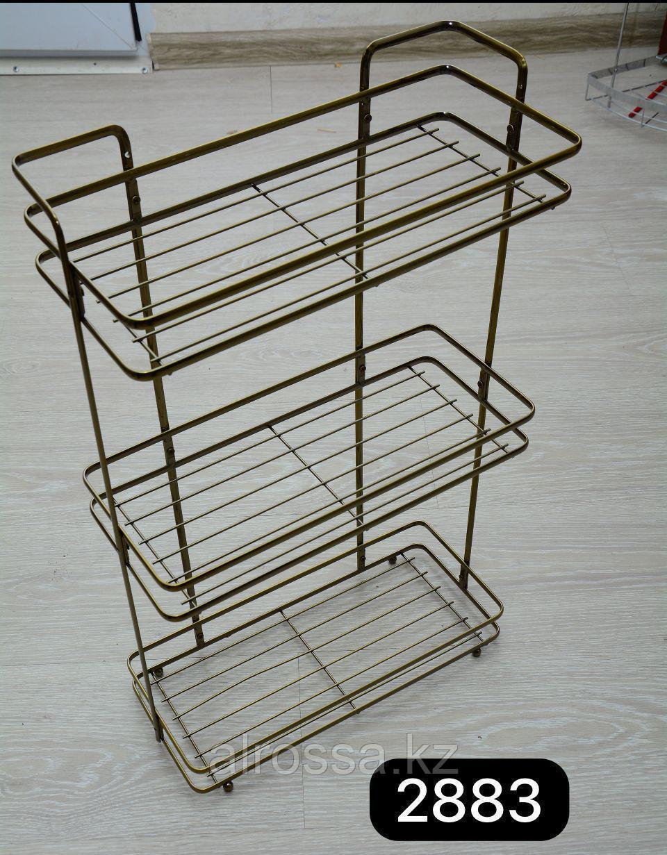 Полка металлическая,3-полки 2883А Бронза, фото 1