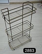 Полка металлическая,3-полки 2883А Бронза