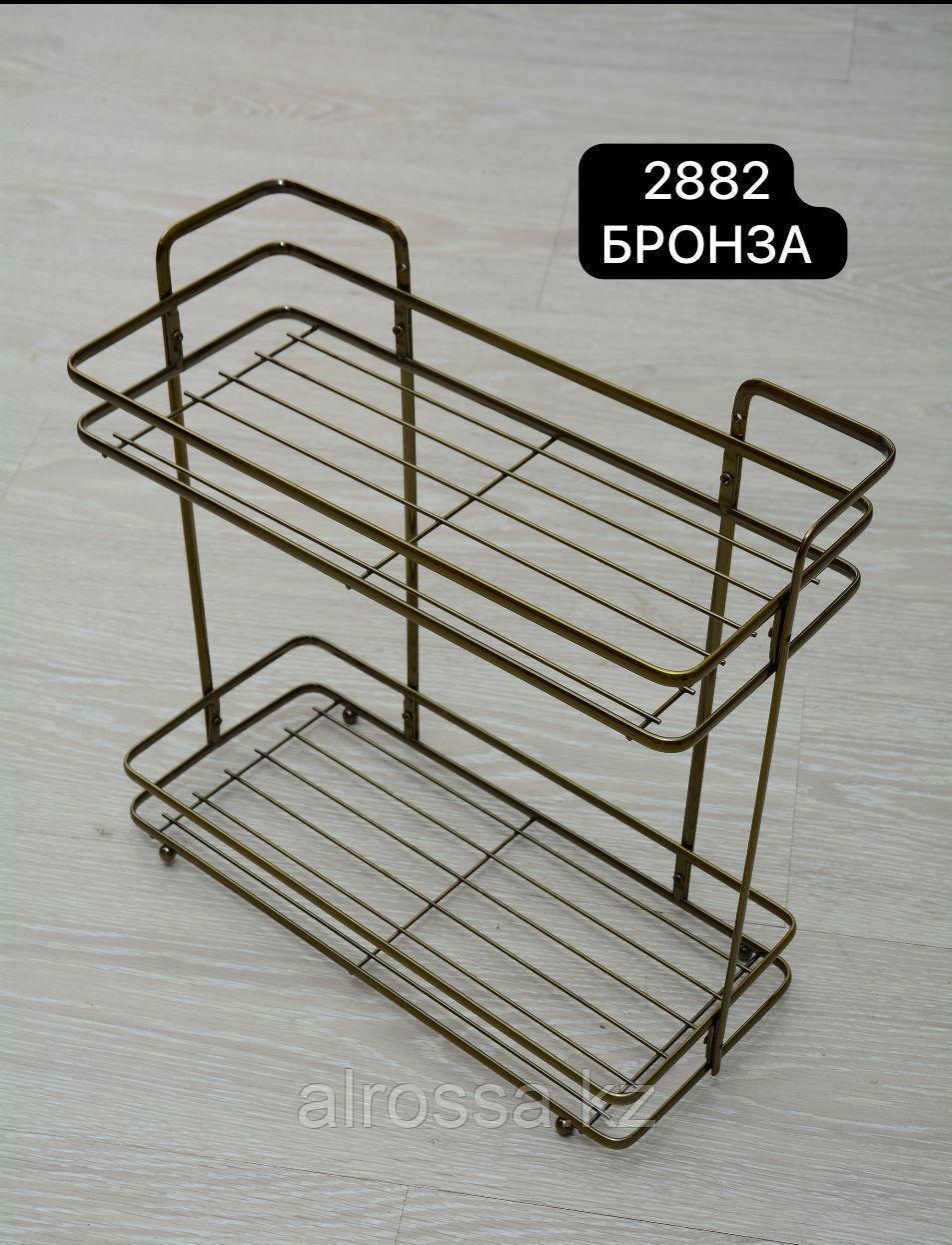Полка металлическая,2-полки 2882А Бронза, фото 1
