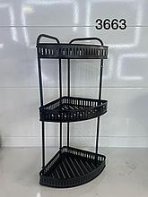 Угловая полка металлическая,3-полки 3663B