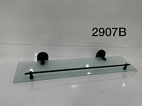 Полка стеклянная,1-полка, черная P2907B