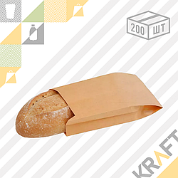 (Розничная фасовка) Пакет крафт с плоским дном 250*100*390 (200шт/уп) Арт. 1524