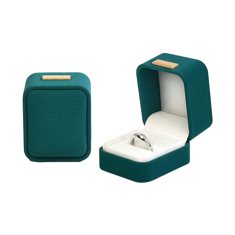 Ювелирная коробочка изумрудного цвета для колец, фото 1
