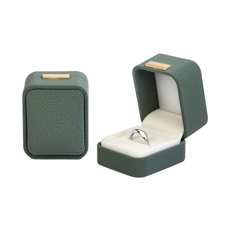 Ювелирная коробочка серо-зеленого цвета для колец, фото 1