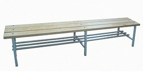 Скамейка для раздевалок и гардеробных без спинки с подставкой 1м