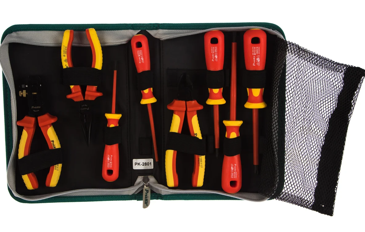 PK-2801 – Набор отверток и плоскогубцев, изолированных, до 1000 В