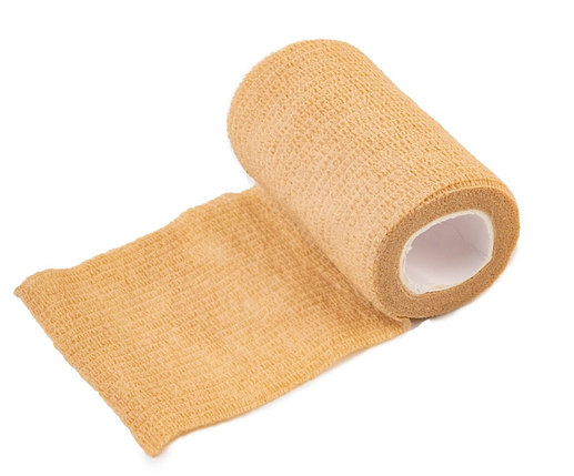 Бинт самофиксирующийся эластичный, нетканный бежевый 10см*4,5м., фото 1