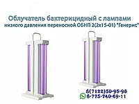 Облучатель бактерицидный Генерис, с лампами низкого давления, переносной ОБНП 2, 2х15-01