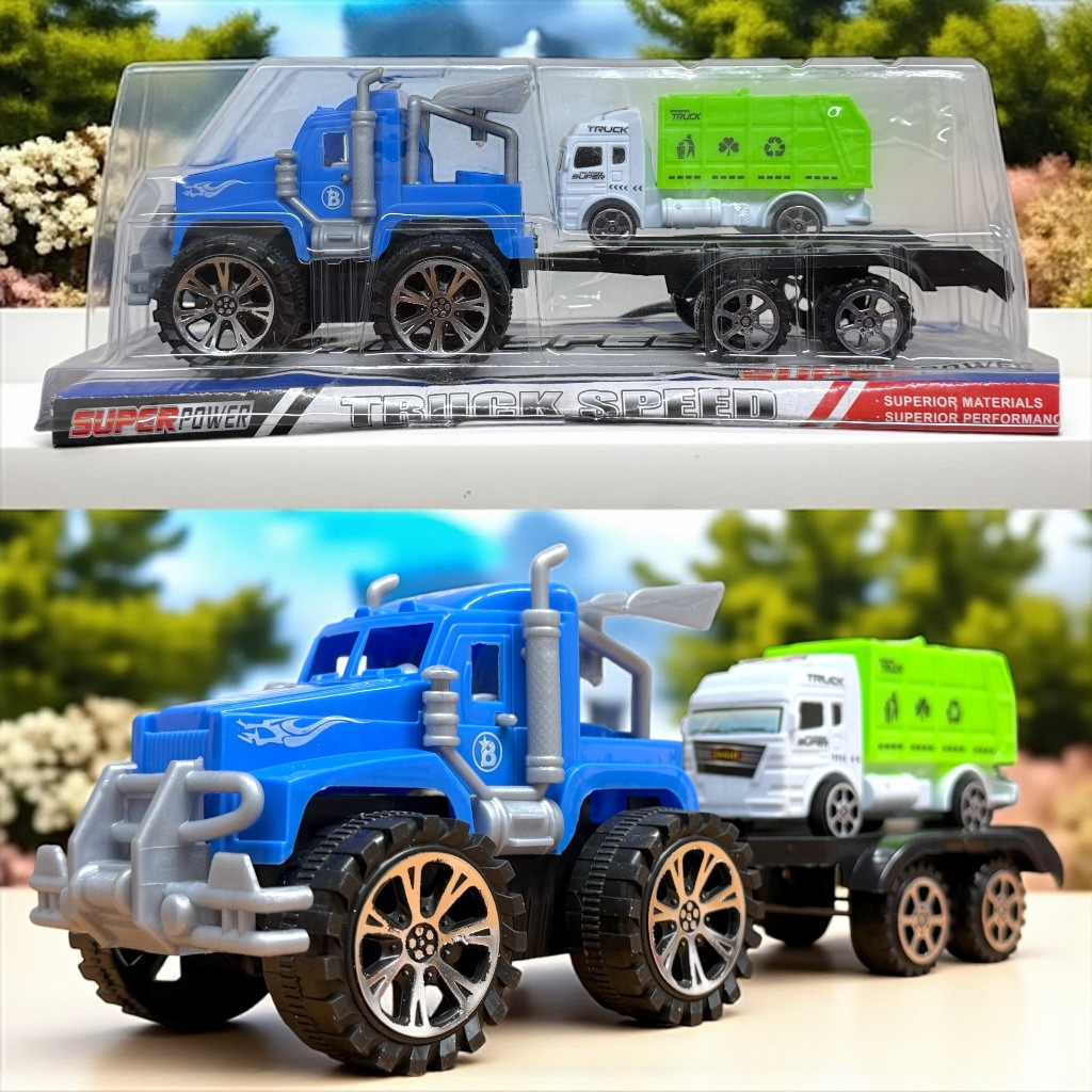 5668-8 Вездеход + мусоров на прицепе 36*12см, фото 1