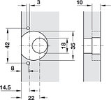 Замок мебельный на раздвижные двери D 22 мм., фото 3