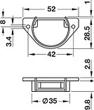 Ответная часть для замка на раздвижные двери, 22 мм., фото 3