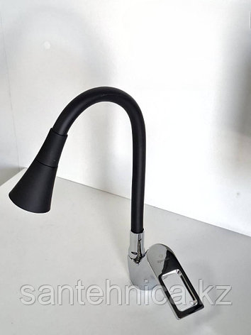 Қоспалауыш /Смеситель Кристалл 748-404D гибкий черный, фото 1