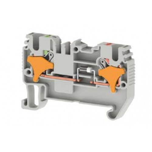 Клеммник пружинный быстрозажимной (Push in), 2,5 мм.кв., с диодом, (серый); PRD 2,5D_A, фото 1