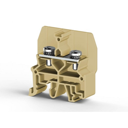 Болтовой Клеммник под вилочный наконечник на DIN-рейку 6 мм.кв. (бежевый); CPB 6B, фото 1