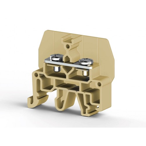 Болтовой Клеммник под вилочный наконечник на DIN-рейку 6 мм.кв. (бежевый); CPB 6, фото 1