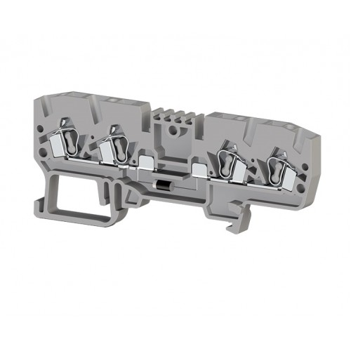 Клеммник пружинный 4-х выводной, с диодом, 2,5 мм.кв., (серый); YBK 2,5CD, фото 1