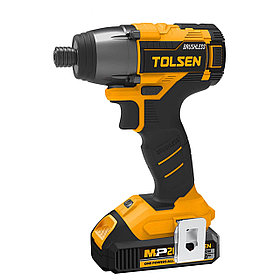 Винтоверт аккумуляторный ударный бесщеточный Tolsen 20В 2x2Ач 1/4" 200Нм 87256