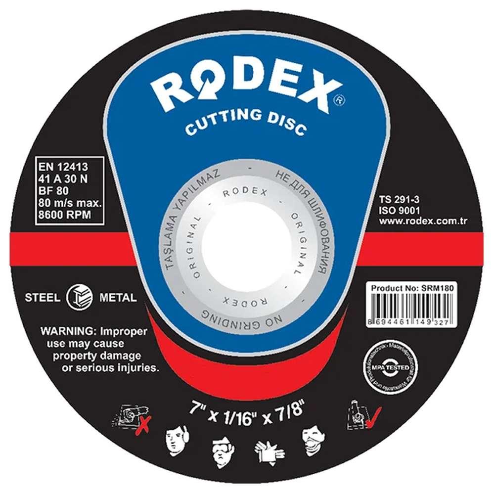 Диск отрезной по металлу RODEX 180х1.6х22мм SRM16180, фото 1