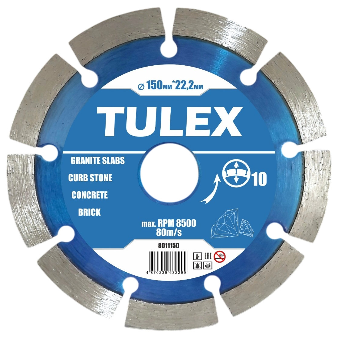 Диск алмазный сегментный TULEX 150х22.2мм 8011150, фото 1