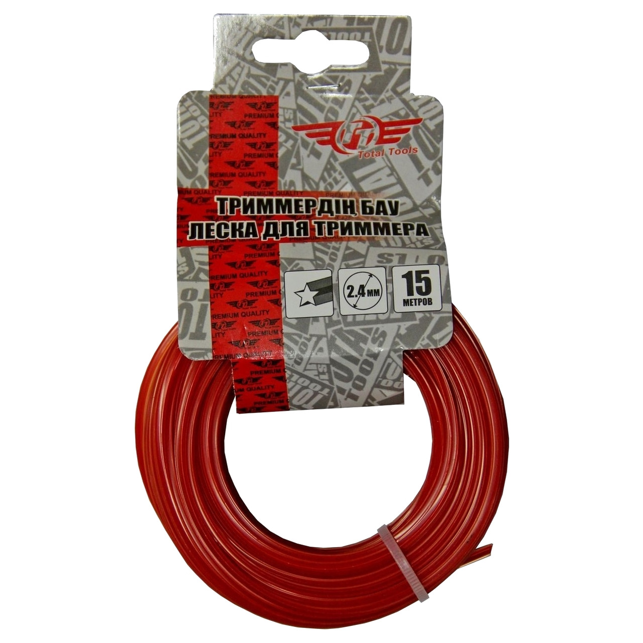Леска для триммера TOTALTOOLS звезда 2.4x15м 2415TS, фото 1