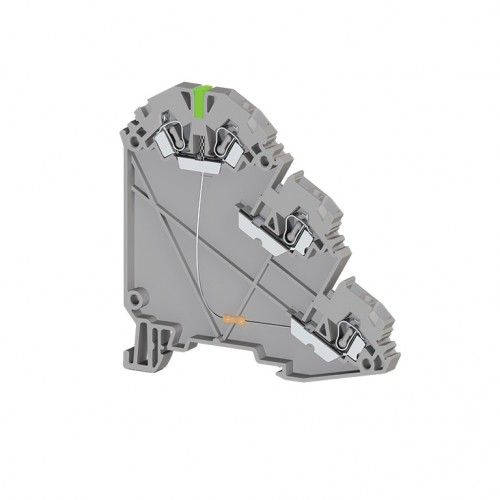 Клеммник пруж. для датчиков, 2,5 мм.кв., с индик. 24 VDC, (серый), YBK 2,5-3 SLD (PNP), фото 1